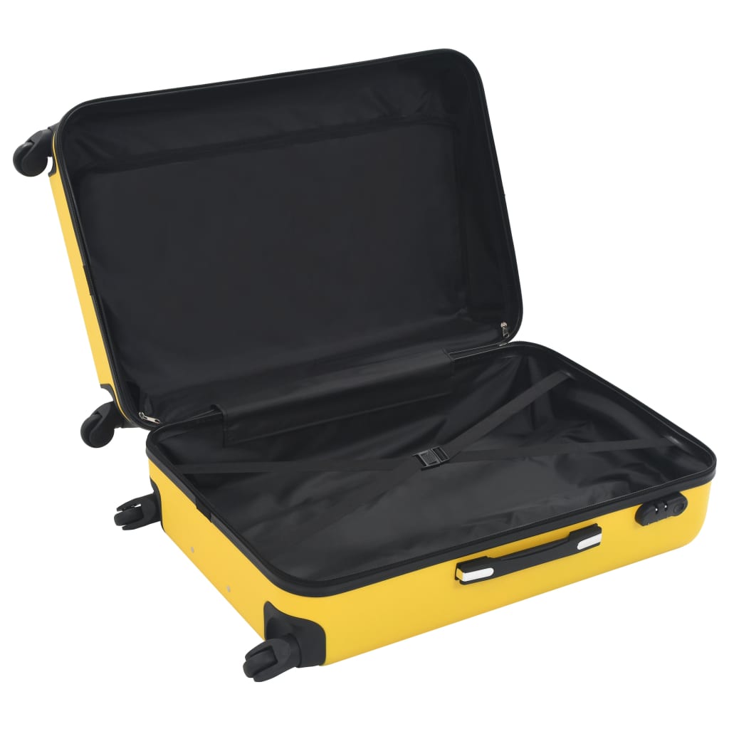 vidaXL Valise rigide 3 pcs Jaune ABS