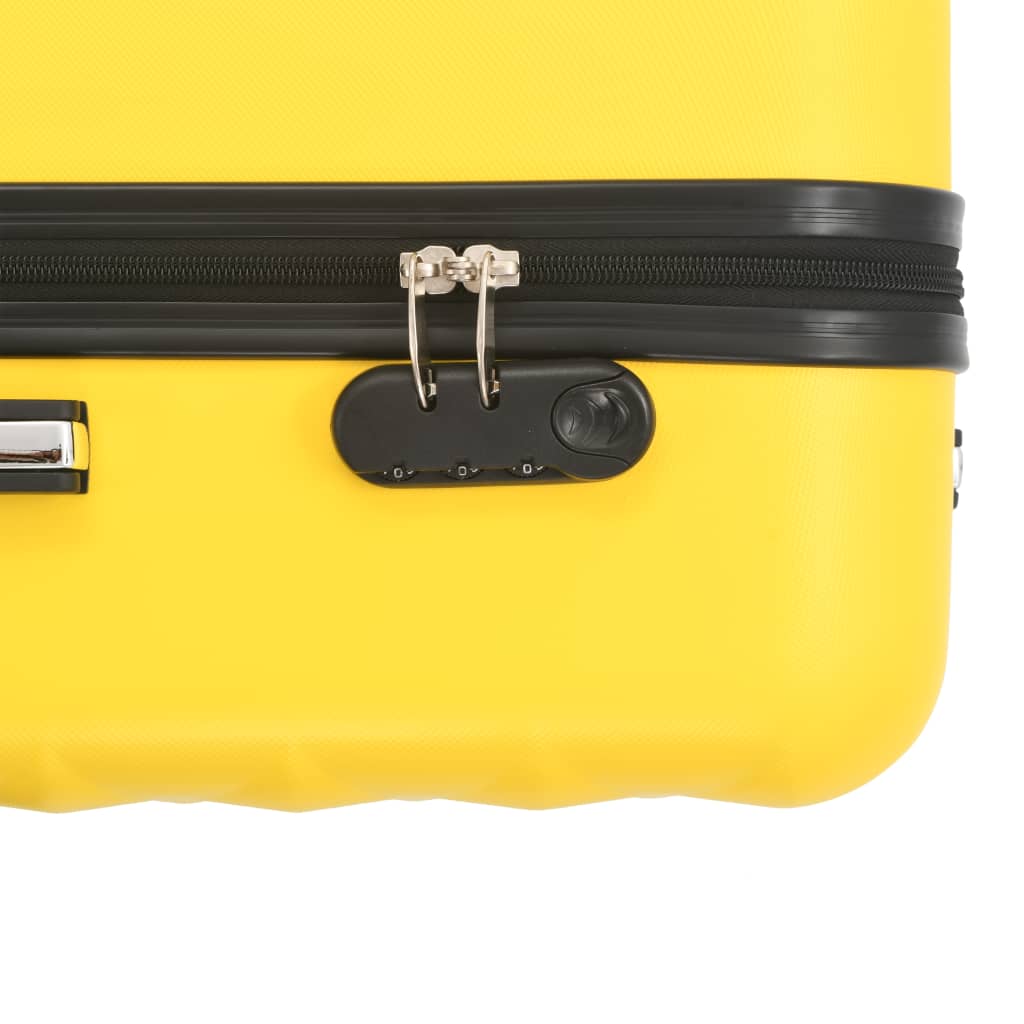 vidaXL Valise rigide 3 pcs Jaune ABS