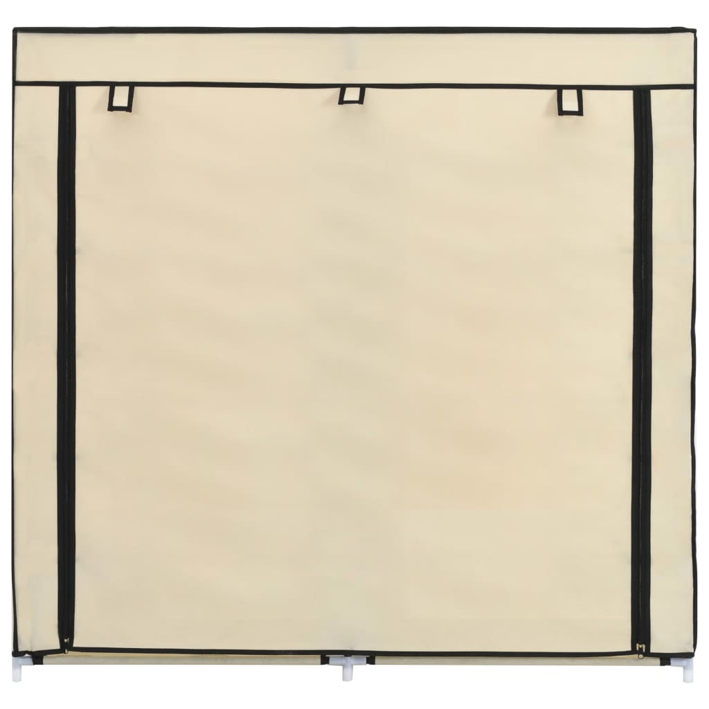 vidaXL Armoire à chaussures avec housse Crème 115x28x110 cm Tissu
