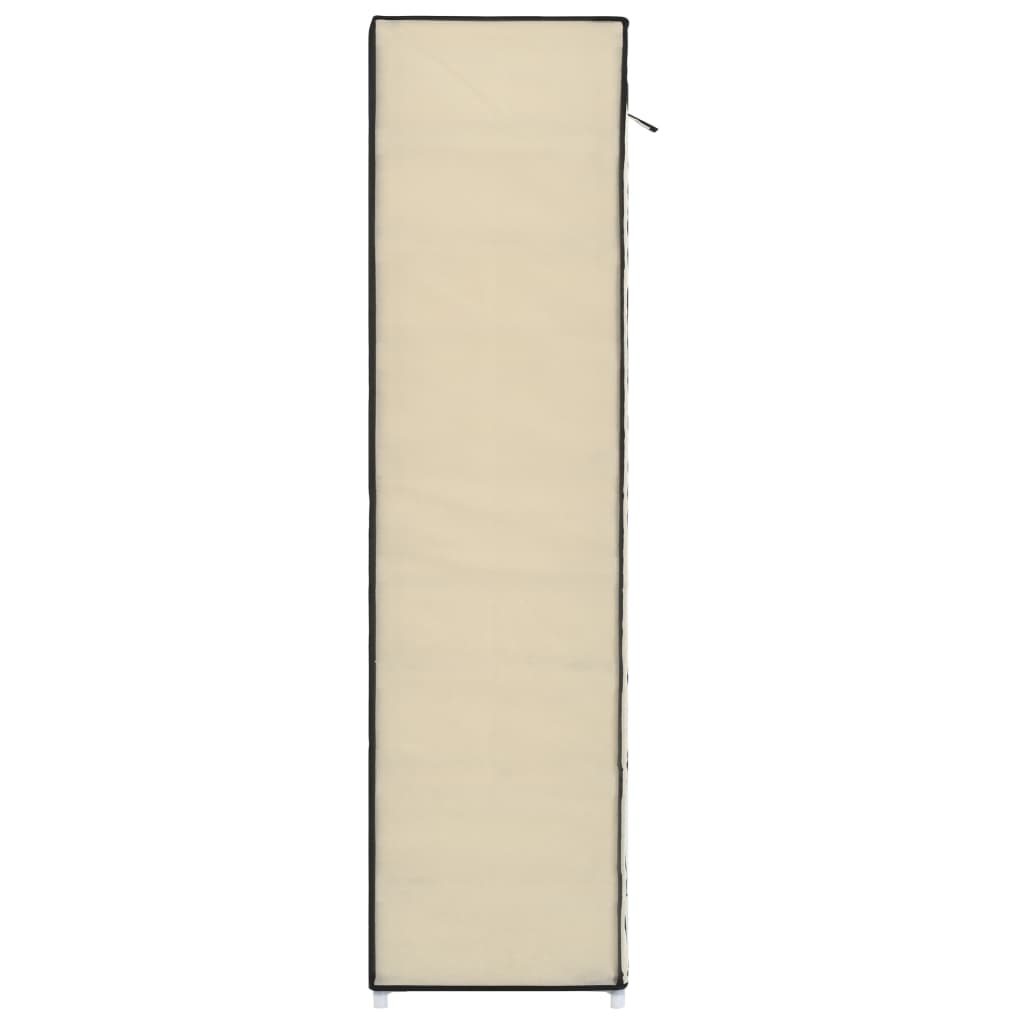 vidaXL Armoire à chaussures avec housse Crème 115x28x110 cm Tissu