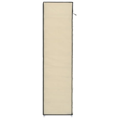 vidaXL Armoire à chaussures avec housse Crème 115x28x110 cm Tissu
