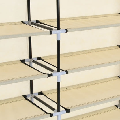 vidaXL Armoire à chaussures avec housse Crème 115x28x110 cm Tissu