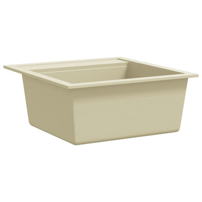 vidaXL Évier de cuisine Granit Seul lavabo Beige