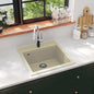 vidaXL Évier de cuisine Granit Seul lavabo Beige
