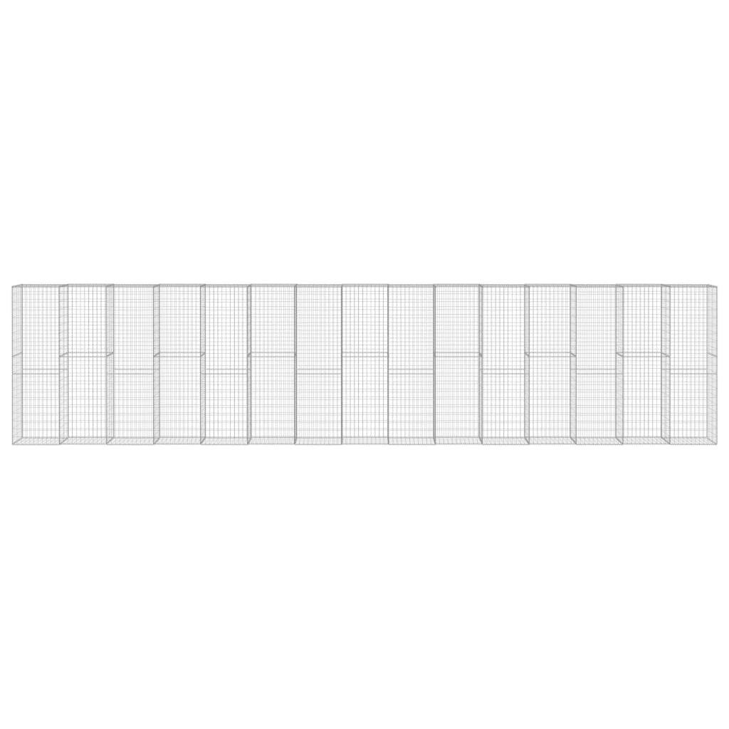 vidaXL Mur à gabion avec couvercles Acier galvanisé 900 x 50 x 200 cm