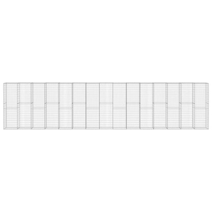 vidaXL Mur à gabion avec couvercles Acier galvanisé 900 x 50 x 200 cm