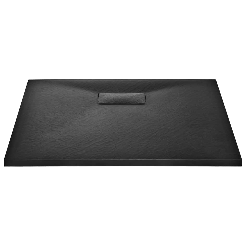 vidaXL Bac de douche SMC Noir 90 x 80 cm