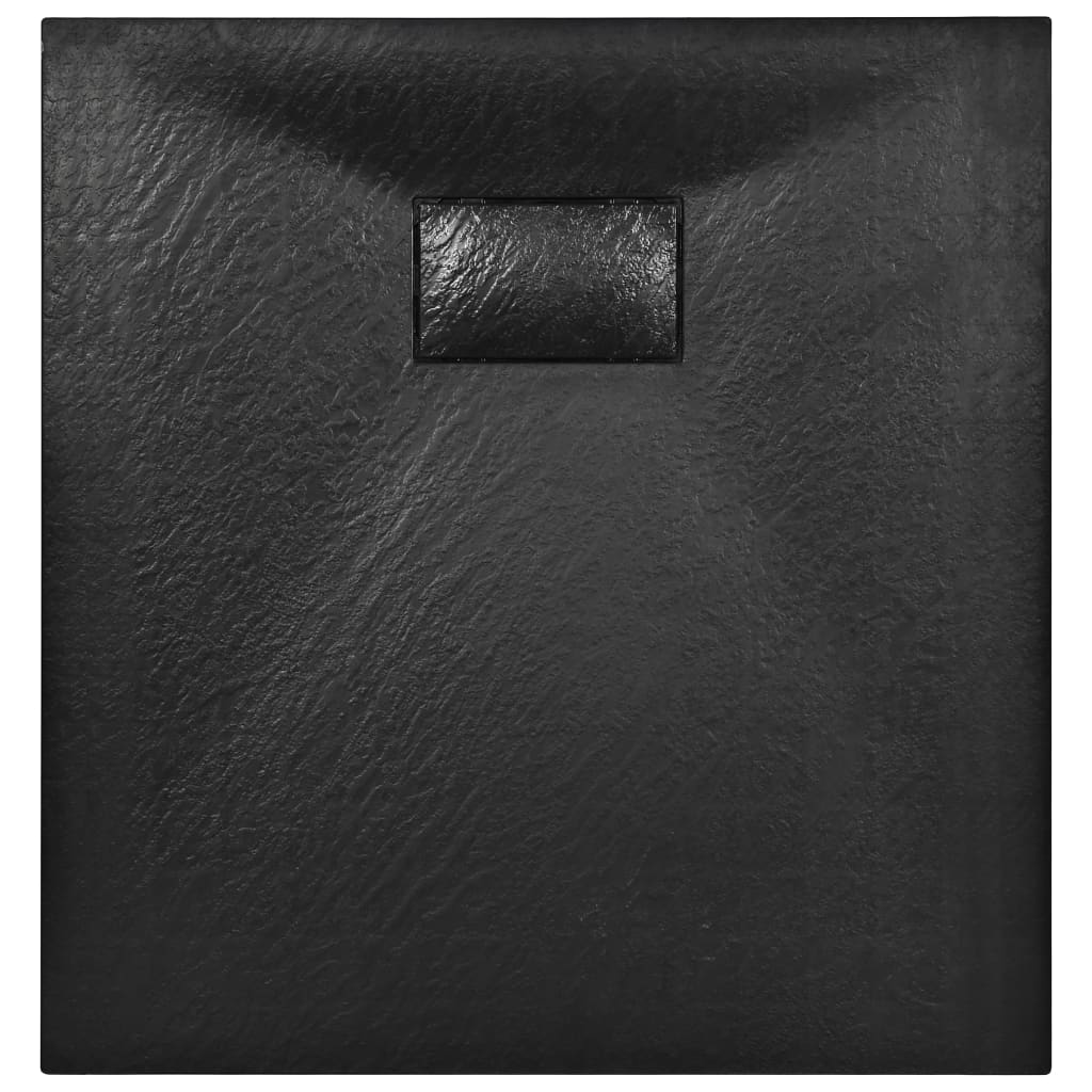 vidaXL Bac de douche SMC Noir 90 x 80 cm