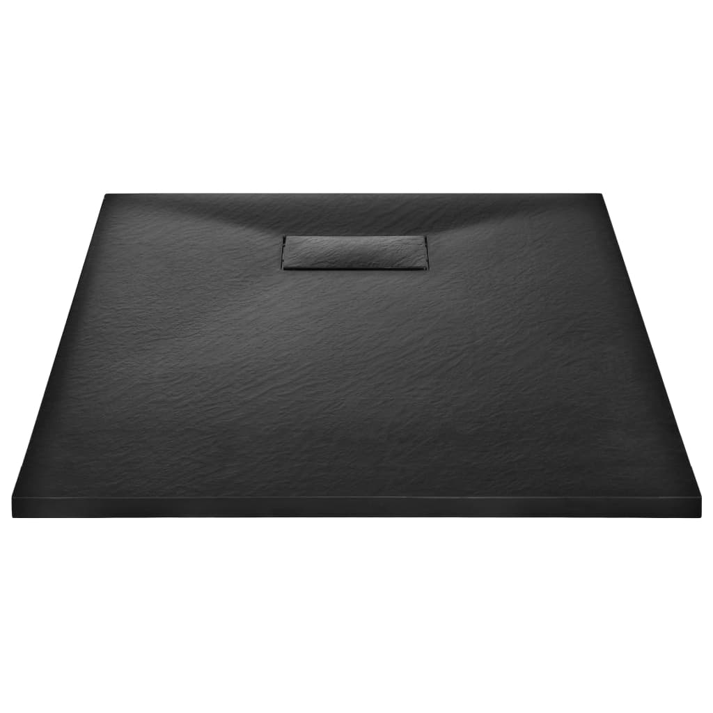 vidaXL Bac de douche SMC Noir 100 x 70 cm