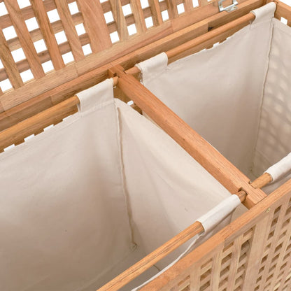 vidaXL Coffre à linge 87,5x46x67 cm Bois de noyer massif
