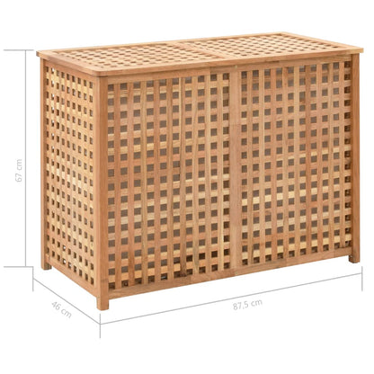 vidaXL Coffre à linge 87,5x46x67 cm Bois de noyer massif