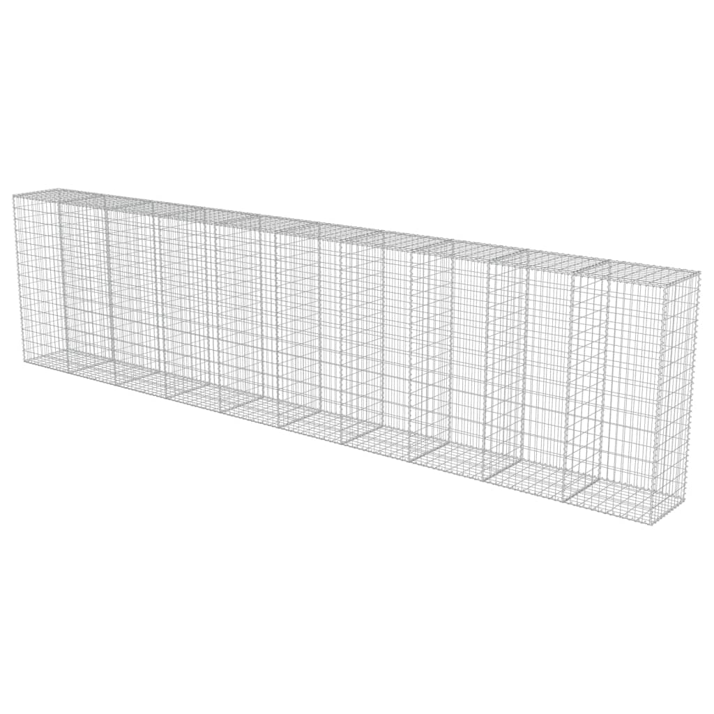vidaXL Mur à gabion avec couvercles Acier galvanisé 600 x 50 x 150 cm