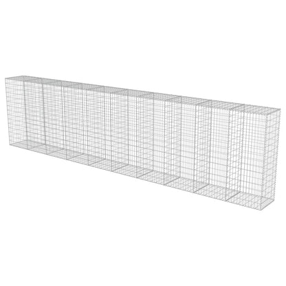 vidaXL Mur à gabion avec couvercles Acier galvanisé 600 x 50 x 150 cm