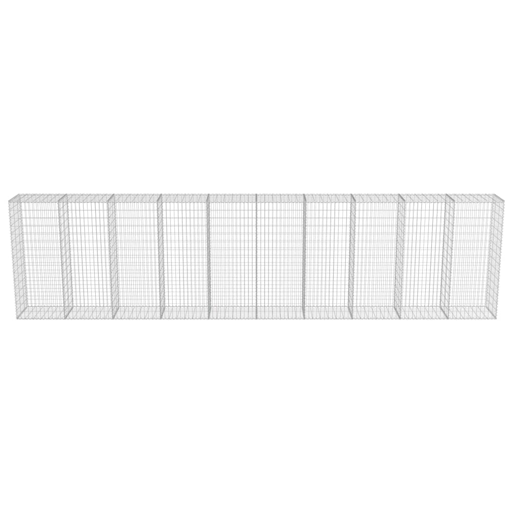 vidaXL Mur à gabion avec couvercles Acier galvanisé 600 x 50 x 150 cm