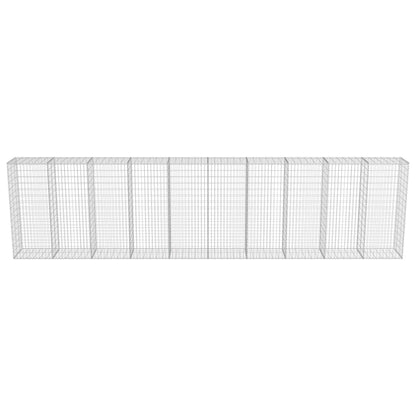 vidaXL Mur à gabion avec couvercles Acier galvanisé 600 x 50 x 150 cm