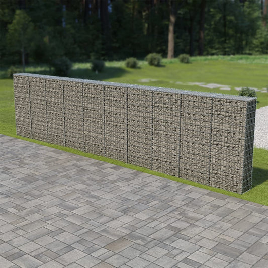 vidaXL Mur à gabion avec couvercles Acier galvanisé 600 x 30 x 150 cm