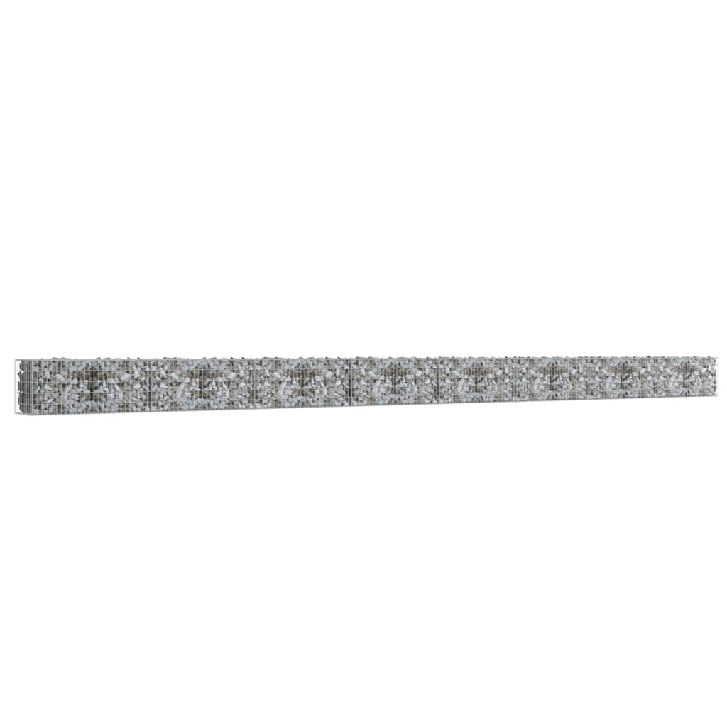 vidaXL Mur à gabion avec couvercles Acier galvanisé 900 x 50 x 50 cm