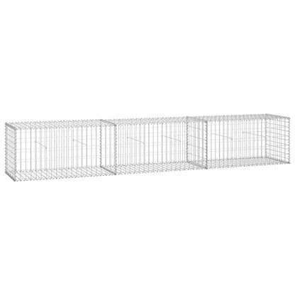 vidaXL Mur en gabion avec couvercles Acier galvanisé 300 x 50 x 50 cm