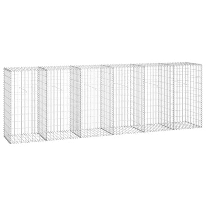 vidaXL Mur en gabion avec couvercles Acier galvanisé 300 x 50 x 100 cm