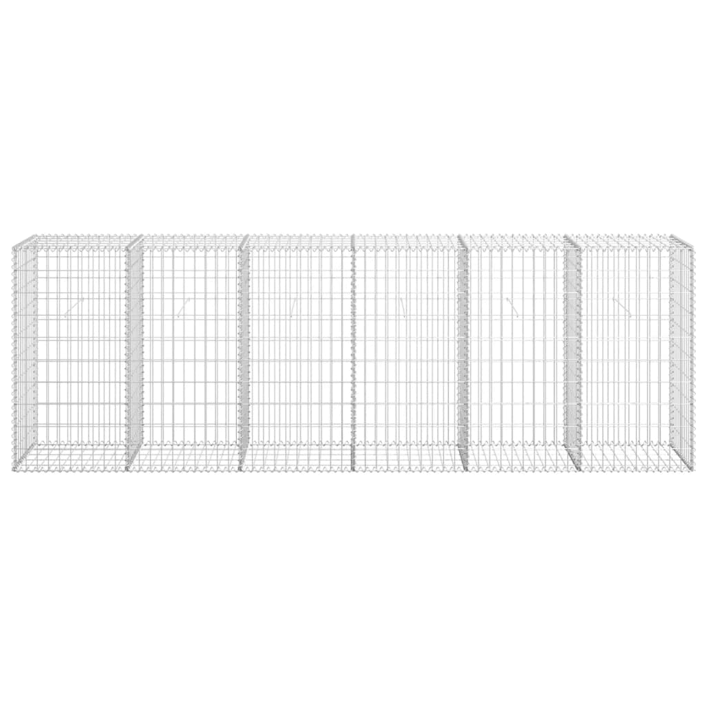 vidaXL Mur en gabion avec couvercles Acier galvanisé 300 x 50 x 100 cm