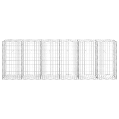 vidaXL Mur en gabion avec couvercles Acier galvanisé 300 x 50 x 100 cm