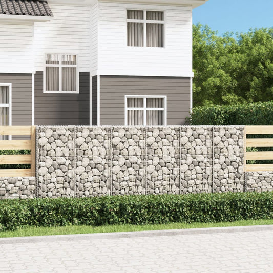 vidaXL Mur en gabion avec couvercles Acier galvanisé 300 x 50 x 100 cm