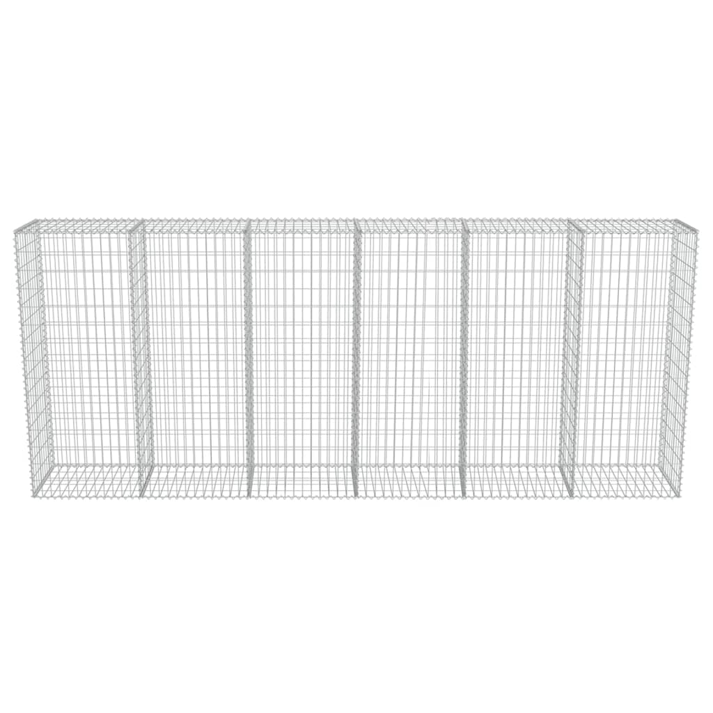 vidaXL Mur en gabion avec couvercles Acier galvanisé 300 x 50 x 150 cm