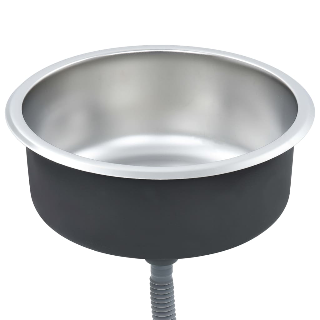 vidaXL Évier de cuisine avec crépine et piège Acier inoxydable