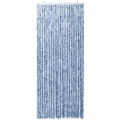 vidaXL Moustiquaire Bleu blanc et argenté 90x220 cm Chenille
