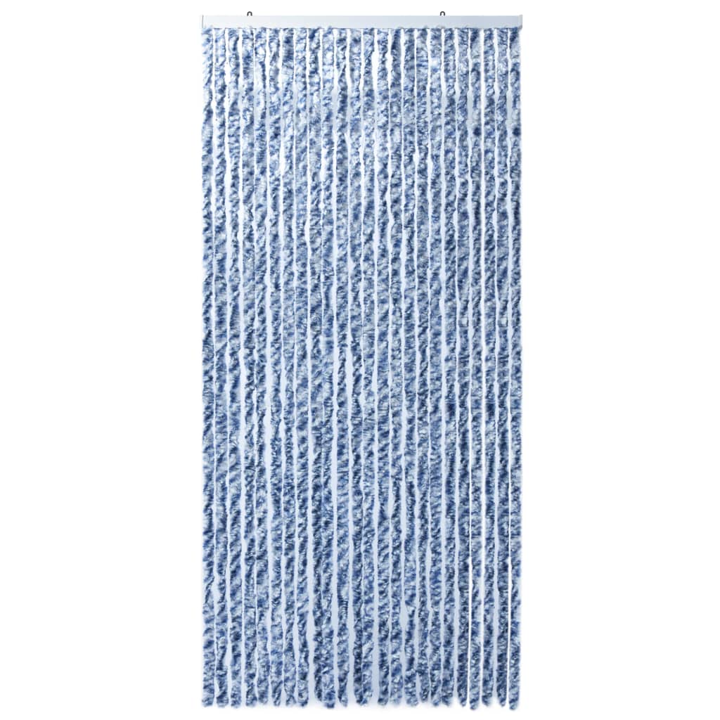vidaXL Moustiquaire Bleu blanc et argenté 100x220 cm Chenille