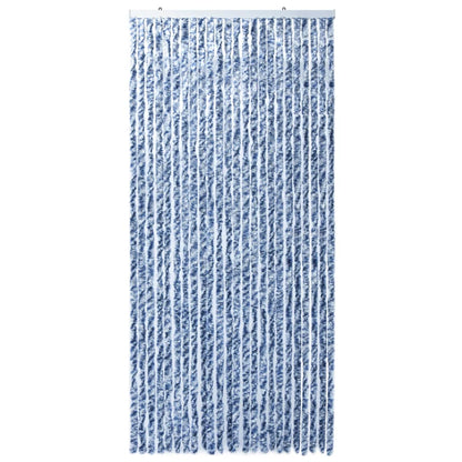 vidaXL Moustiquaire Bleu blanc et argenté 100x220 cm Chenille
