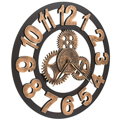 vidaXL Horloge murale Métal 58 cm Doré et noir