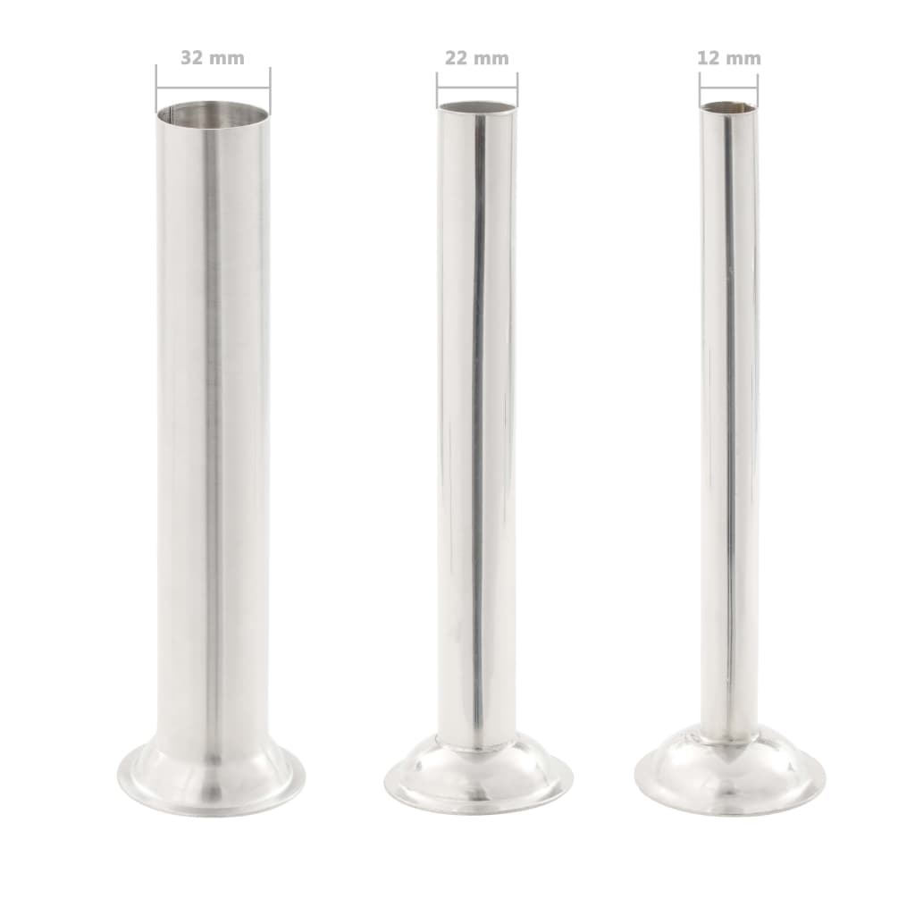 vidaXL Poussoir à saucisse manuel Argenté 15 L Acier inoxydable