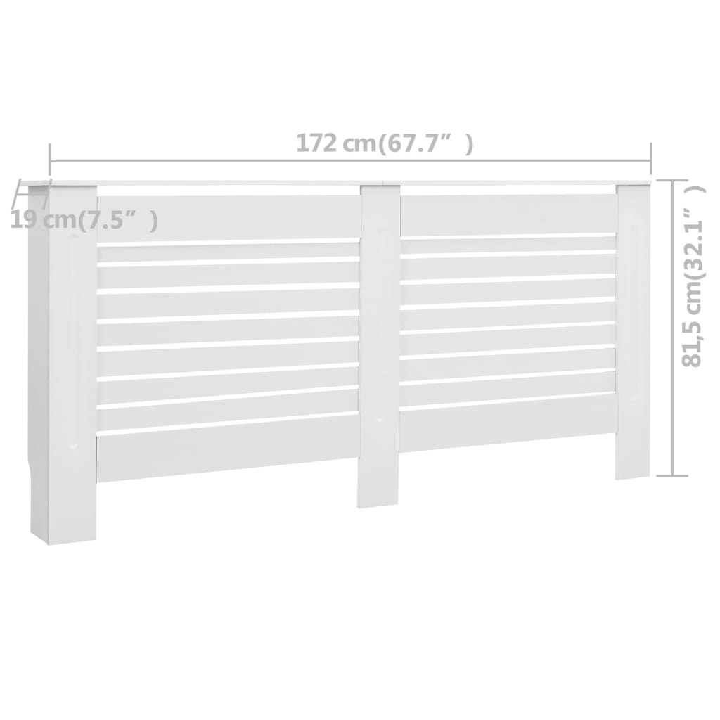 vidaXL Cache-radiateur Blanc 172x19x81,5 cm MDF
