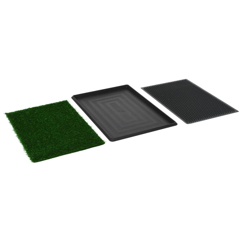 vidaXL Tapis pour animaux 2 pcs avec plateau et gazon artificiel Vert