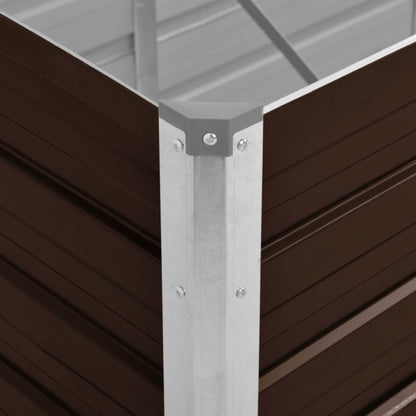 vidaXL Lit surélevé de jardin Marron 240x80x77 cm Acier galvanisé