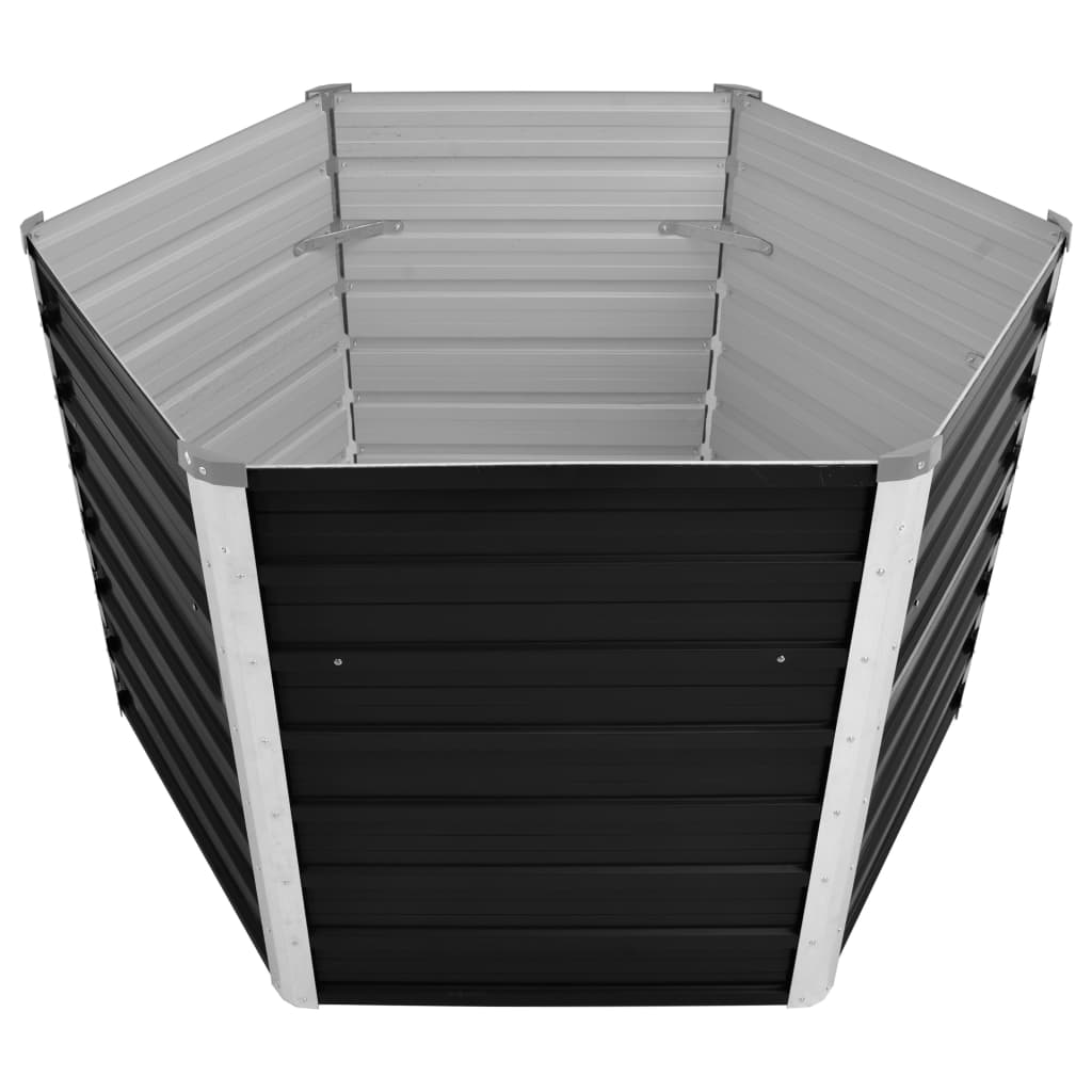 vidaXL Lit surélevé de jardin Anthracite 129x129x77 cm Acier galvanisé