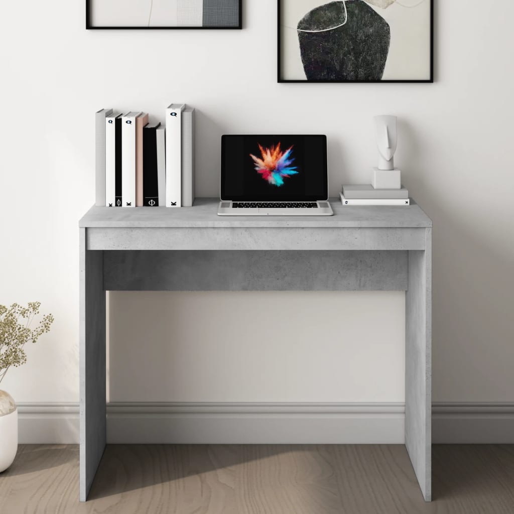 vidaXL Bureau Gris béton 90x40x72 cm Bois d'ingénierie