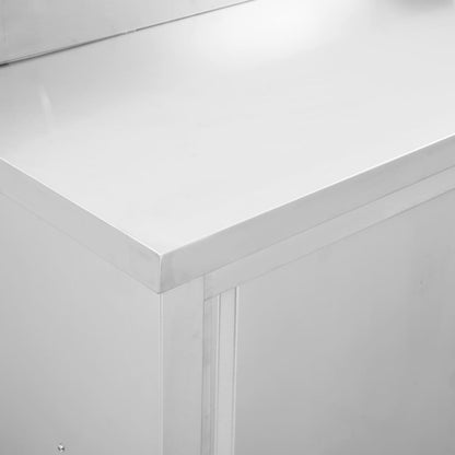 vidaXL Table de travail avec portes coulissantes 100x50x(95-97)cm Inox