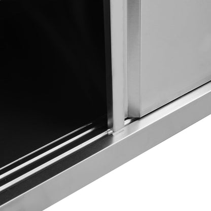 vidaXL Table de travail avec portes coulissantes 120x50x(95-97)cm Inox