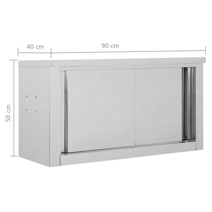 vidaXL Armoire de cuisine avec portes coulissantes 90x40x50 cm Inox