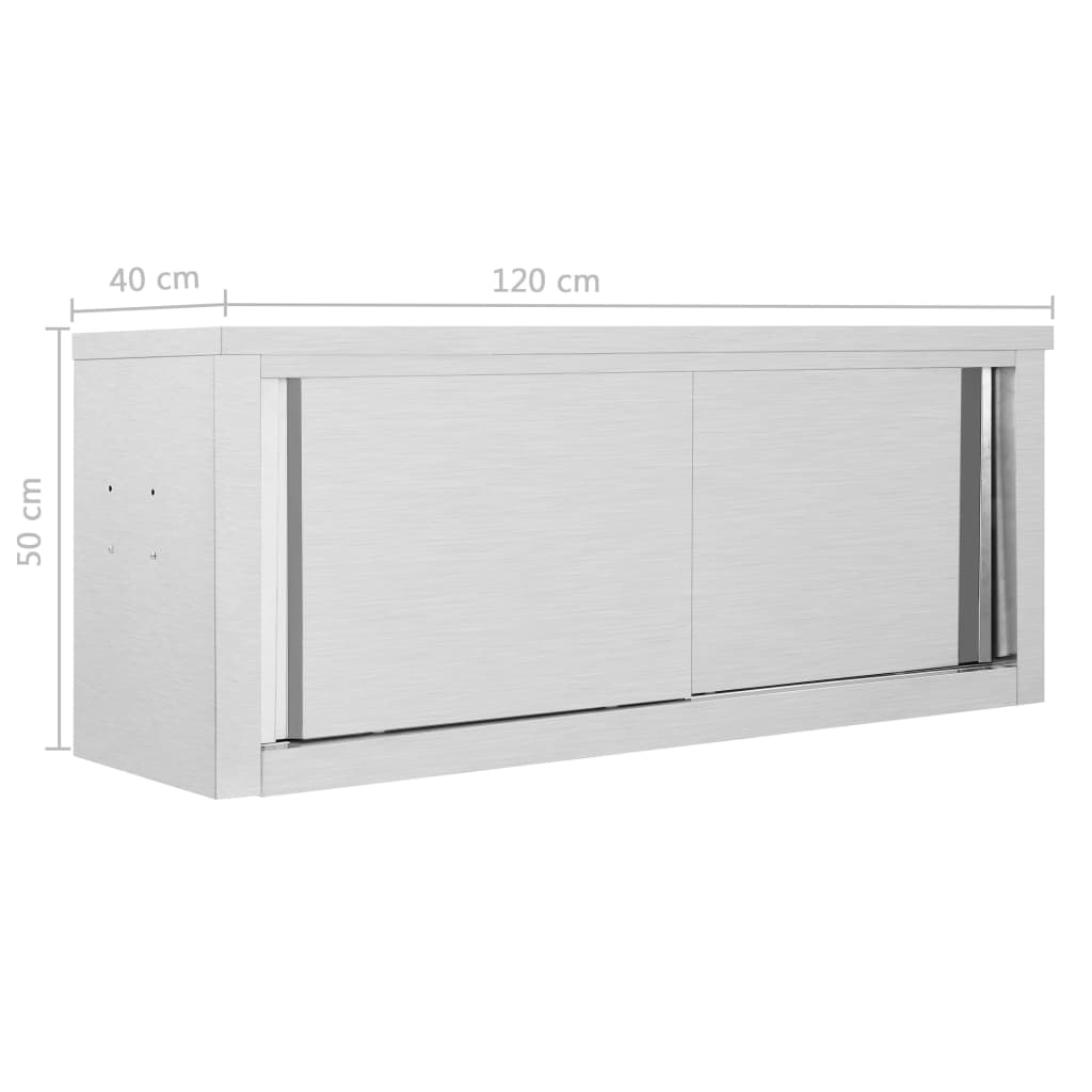 vidaXL Armoire de cuisine avec portes coulissantes 120x40x50 cm Inox