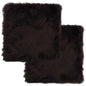 vidaXL Coussins de chaise 2pcs Marron 40x40cm Peau de mouton véritable