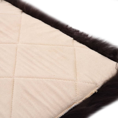 vidaXL Coussins de chaise 2pcs Marron 40x40cm Peau de mouton véritable