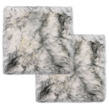 vidaXL Coussins de chaise 2 pcs Mélange de gris foncé Mouton véritable