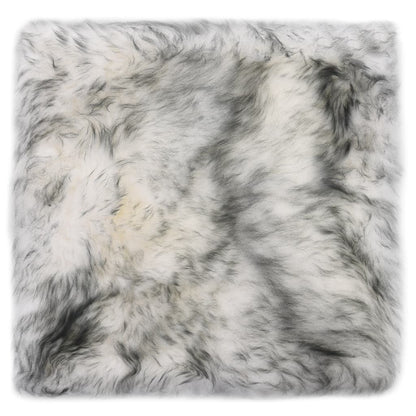 vidaXL Coussins de chaise 2 pcs Mélange de gris foncé Mouton véritable