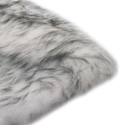 vidaXL Coussins de chaise 2 pcs Mélange de gris foncé Mouton véritable