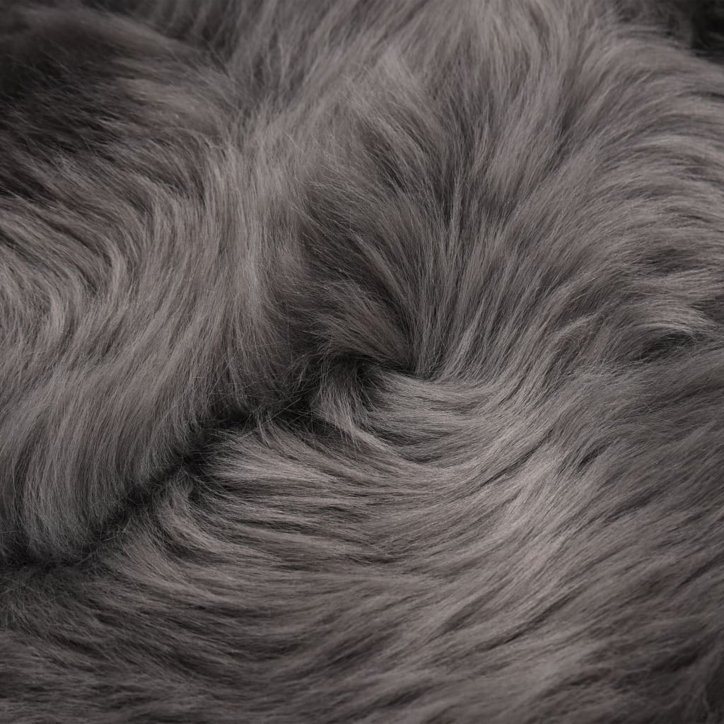 vidaXL Tapis en peau de mouton 60 x 90 cm Gris clair