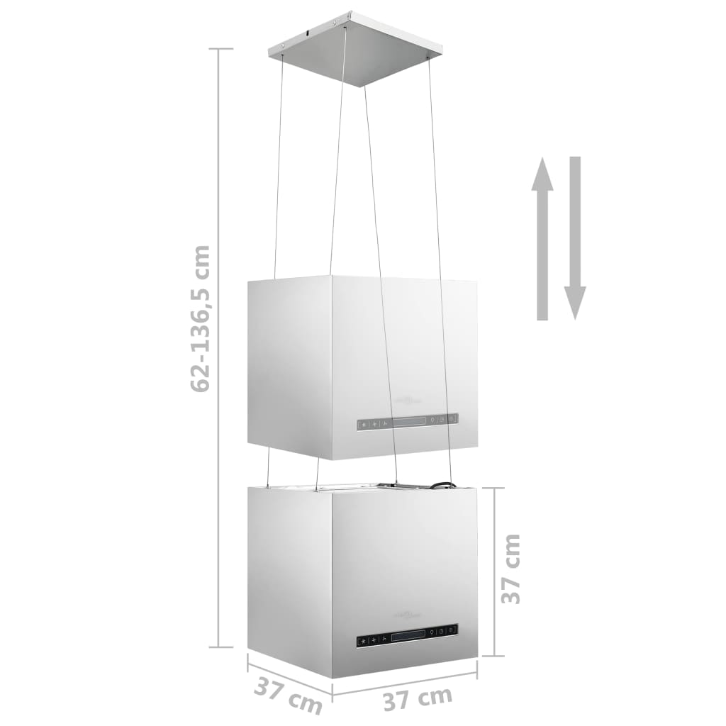 vidaXL Hotte suspendue à capteur tactile LCD 37 cm Acier inoxydable