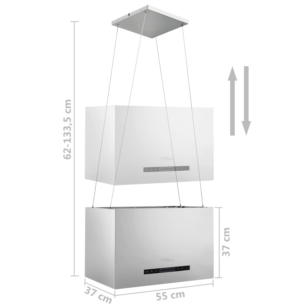 vidaXL Hotte suspendue à capteur tactile LCD 55 cm Acier inoxydable